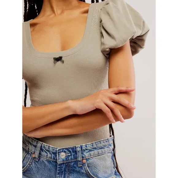 🎉LAST CHANCE🎉 FREE PEOPLE Downtime Bodysuit / Laurel Oak - Picture 5 of 7